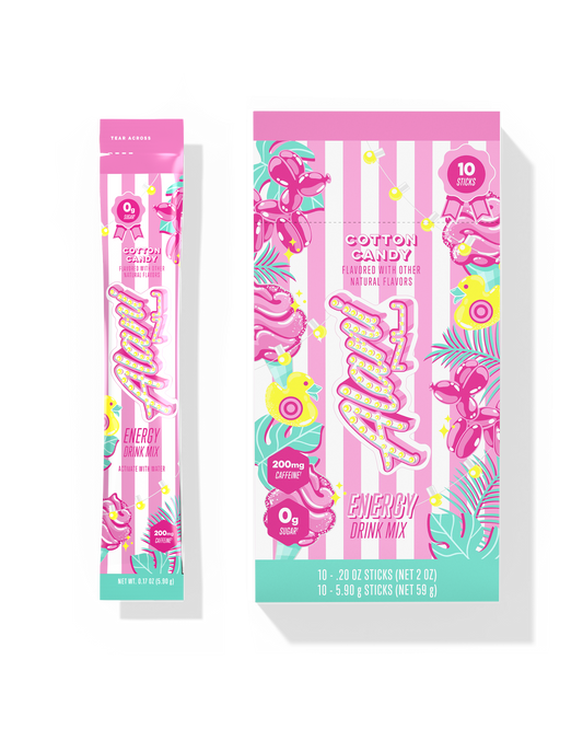 Cotton Candy Powdered Energy Sticks, 10-Pack