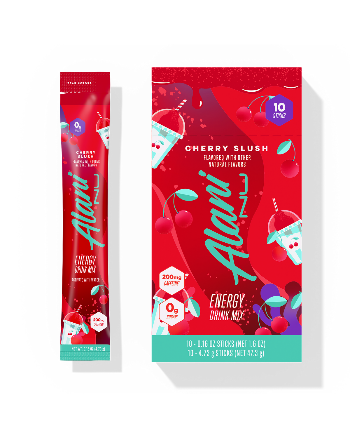 Cherry Slush Energy Powder Sticks, 10-Pack