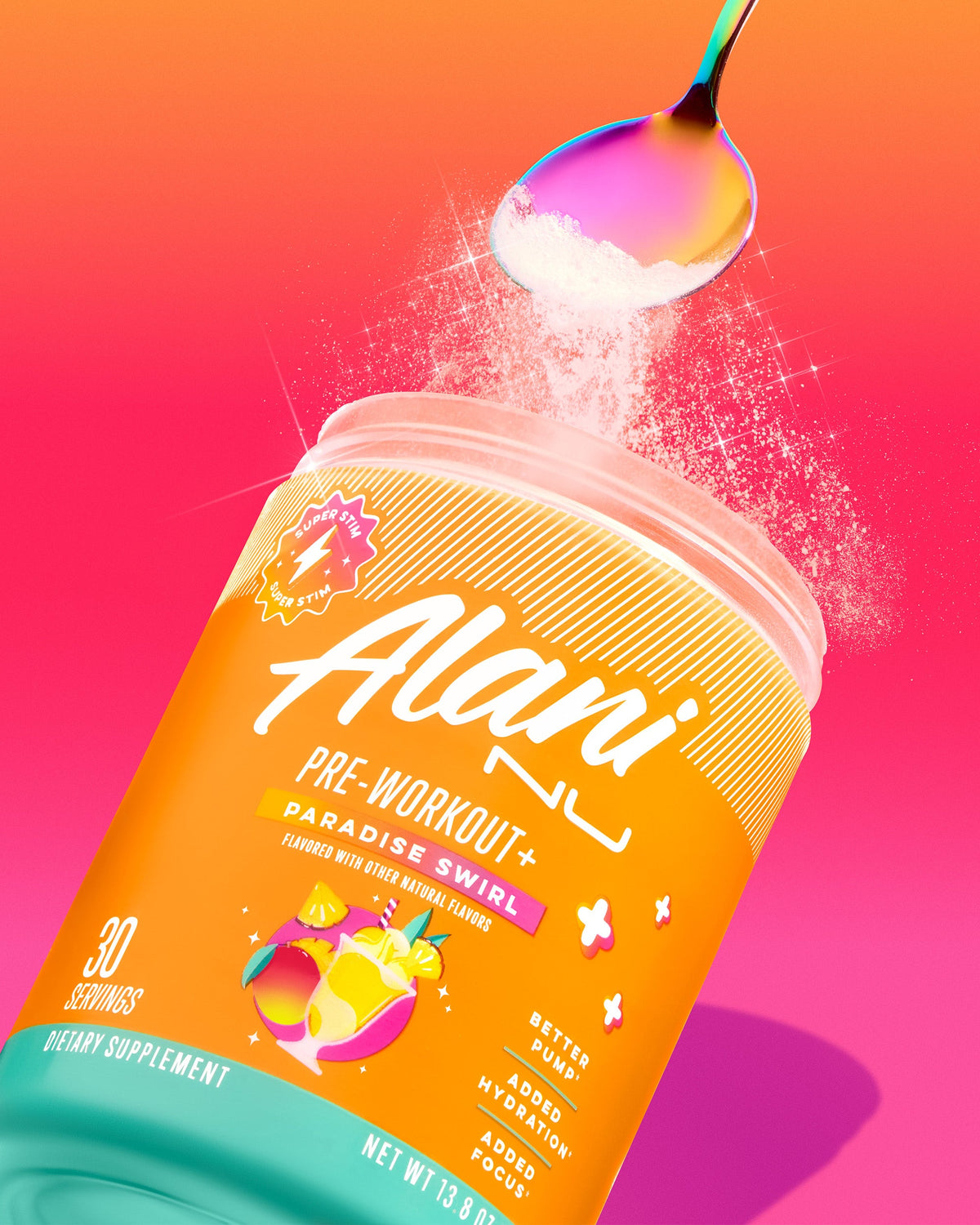 Paradise Swirl Pre-Workout+ Powder, 30 Servings