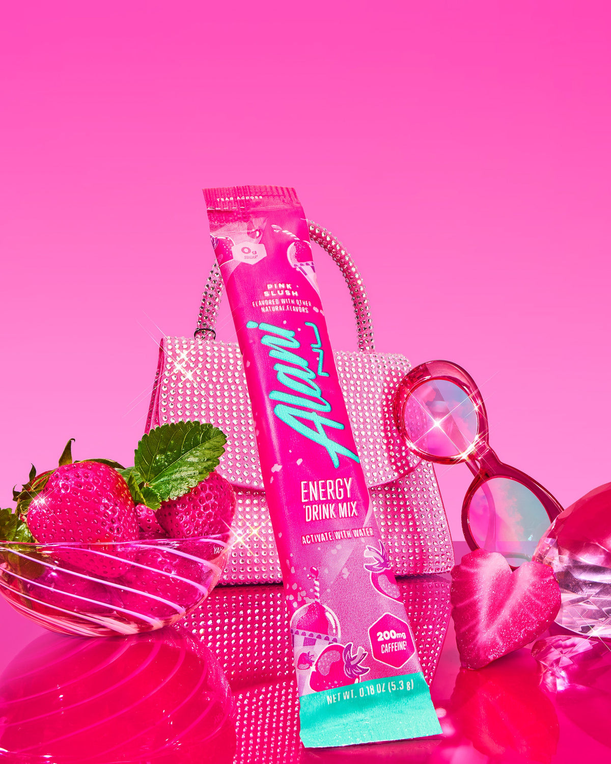 Pink Slush Powdered Energy Drink Sticks, 10-Pack