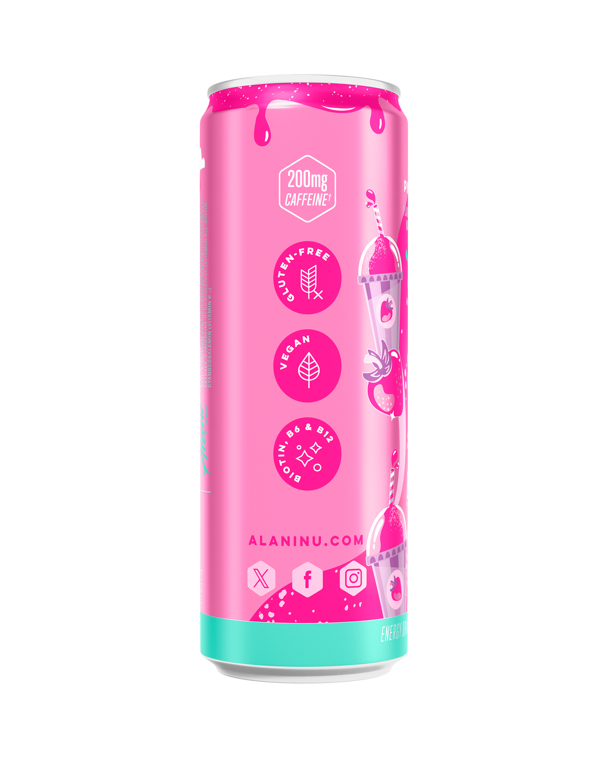 Pink Slush Strawberry Energy Drinks, 12-Pack